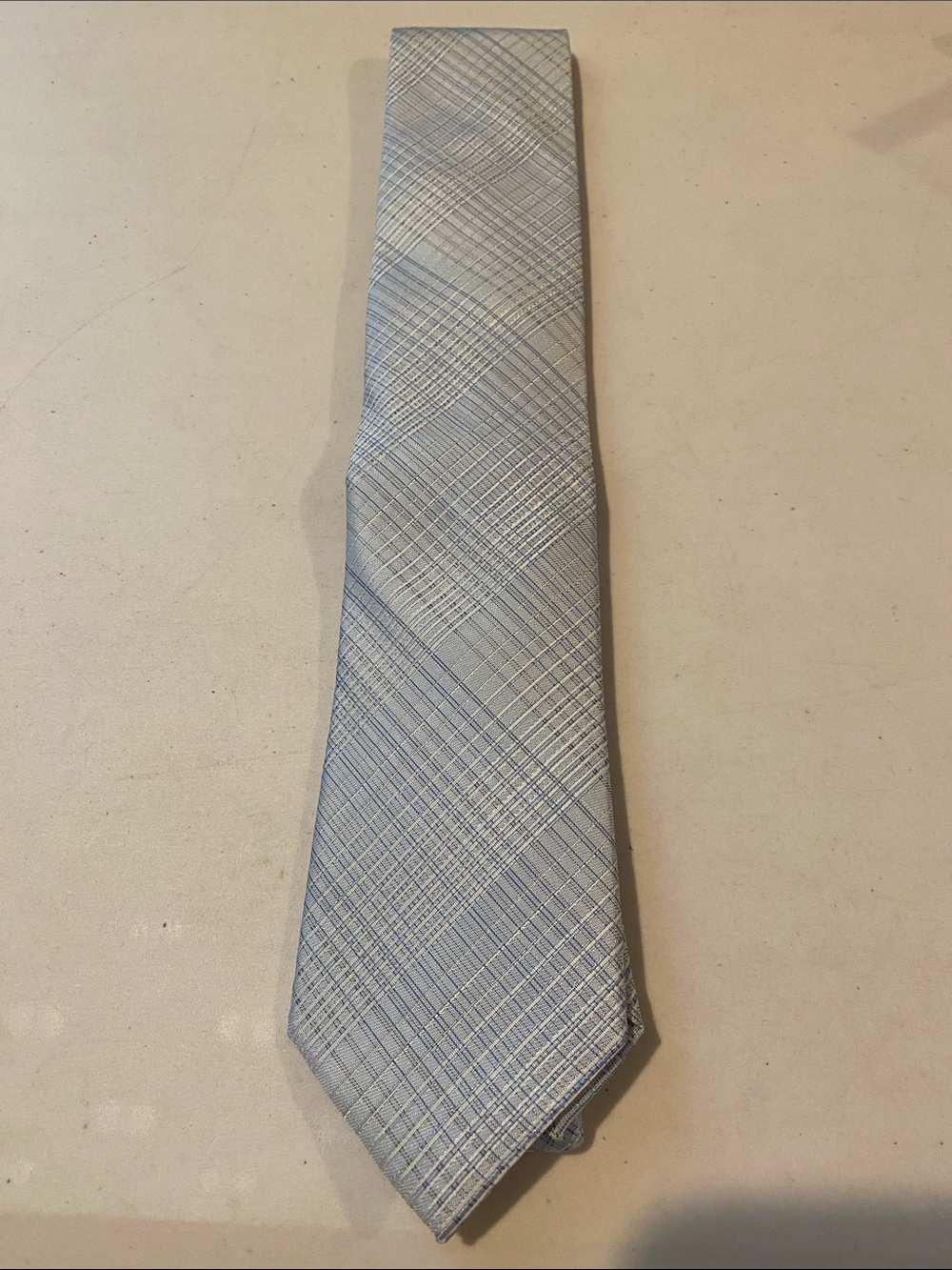 Calvin KleinClassic Light Blue Plaid Men's Tie